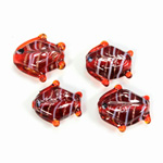 Indian Glass Lampwork Bead - Fish Small DARK RUBY