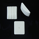 Japanese Glass Curved Ribbed Top Opaque Cabochon - Cushion 16x12MM CHALKWHITE