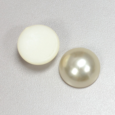 Plastic Medium Dome Pearl Cabochon - Round 20MM CREME