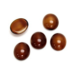 Glass Medium Dome Opaque Cabochon - Oval 12x10MM BROWN HORN