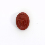 Gemstone Flat Back Carved Scarab 16x12MM RED JASPER