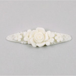 Plastic Carved No-Hole Flower - Band 52x17MM MATTE WHITE