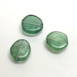 Plastic  Bead - Mixed Color Smooth Flat Abstract 15MM LIGHT GREEN SILK