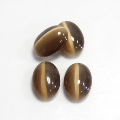 Fiber-Optic Cabochon - Oval 14x10MM CAT'S EYE BROWN