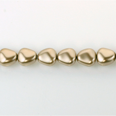 Czech Glass Pearl Bead - Potato 11x9.5MM LT BROWN 70418