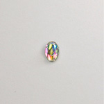 Glass Flat Back Rose Cut Faceted Foiled Stone - Oval 07x5MM CRYSTAL AB