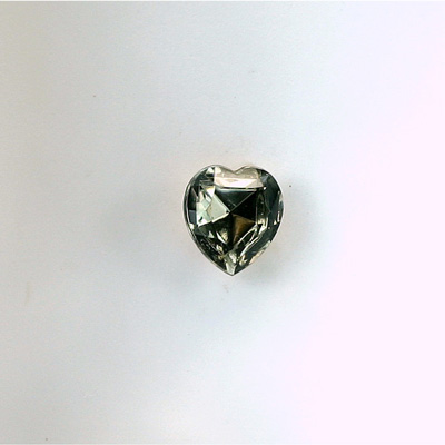 Glass Point Back Foiled Tin Table Cut (TTC) Stone - Heart 06x5MM BLACK DIAMOND