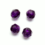 Plastic Bead - Transparent Faceted Round 10MM AMETHYST