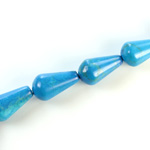 Gemstone Bead - Pear Smooth 18x11MM HOWLITE DYED TURQUOISE