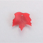 Plastic Maple Leaf with Hole 20x19MM MATTE DARK RUBY