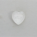 Gemstone Flat Back Carved Scarab - Heart 15x14MM MATTE CRYSTAL