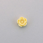 Plastic Carved No-Hole Flower - Round  09MM IVORY