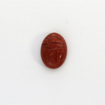 Gemstone Flat Back Carved Scarab 14x10MM RED JASPER