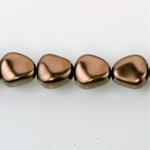 Czech Glass Pearl Bead - Potato 16x14MM DARK BROWN 70419