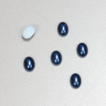 Glass Medium Dome Cabochon Pearl Spray Finish - Oval 08x6MM NAVY