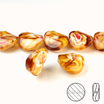 Chinese Cut Crystal Millefiori Bead - Round Twist 18MM LT BROWN