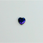 Glass Flat Back Rose Cut Fancy Foiled Stone  - Heart 06MM BERMUDA BLUE