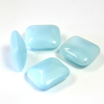 Glass Point Back Buff Top Stone Opaque Doublet - Cushion Octagon 12x10MM AQUA MOONSTONE
