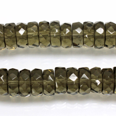 Czech Glass Fire Polished Bead - Rondelle 10x4MM BLACK DIAMOND