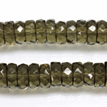 Czech Glass Fire Polished Bead - Rondelle 10x4MM BLACK DIAMOND