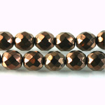 Czech Glass Fire Polish Bead - Round 10MM Full Coated ANTIQUE COPPER