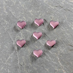 Glass Buff Top Foiled Cabochon - Heart 05MM MATTE AMETHYST