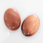 Man-made Cabochon - Oval 25x18MM BROWN GOLDSTONE