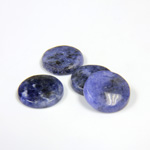 Gemstone Flat Back Single Bevel Buff Top Stone - Round 11MM SODALITE