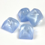 Glass High Dome Foiled Cabochon - Square 10x10MM LIGHT BLUE MOONSTONE