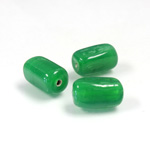 Czech Glass Lampwork Bead - Rectangle 13x7MM CHRYSOPHRASE