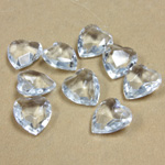 Glass Point Back Tin Table Cut (TTC) Unfoiled - Heart Shape 12x11MM CRYSTAL