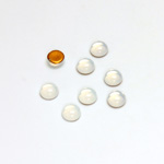 Glass Medium Dome Foiled Cabochon - Round 05MM WHITE OPAL