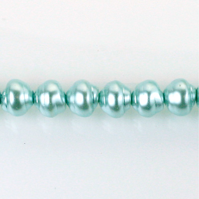 Czech Glass Pearl Bead - Snail Shell 08MM AQUA 70436