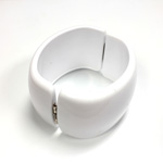 Acrylic Hinged Bangle - Round 47MM wide CHALKWHITE