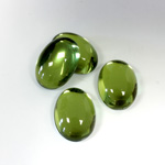 Plastic Flat Back Foiled Cabochon - Oval 14x10MM OLIVINE