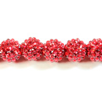 Acrylic Rhinestone Bead with 2MM Hole Resin Base - 16MM RUBY