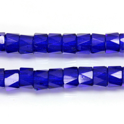 Czech Glass Fire Polished Bead - Round Pony 09x6MM COBALT