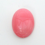 German Plastic Flat Back Scarab - Oval 25x18MM ROSE QUARTZ