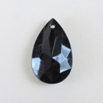German Plastic Pendant - Opaque Faceted Pear 30x20MM JET