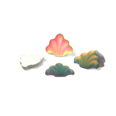 Glass Flat Back Novelty Ornament 11x9 MATTE IRIDIS Foiled