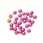 Glass Medium Dome Foiled Cabochon - Round 04MM FUCHSIA