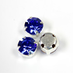 Crystal Stone in Metal Sew-On Setting - Chaton SS30 SAPPHIRE-SILVER