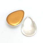 Glass Medium Dome Foiled Cabochon - Pear 25x18MM CRYSTAL