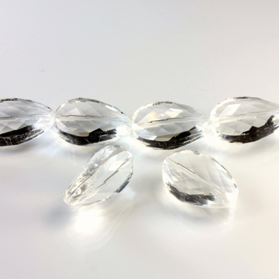 Chinese Cut Crystal Bead - Oval Twist 21x13MM CRYSTAL