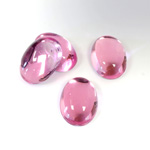 Plastic Flat Back Foiled Cabochon - Oval 14x10MM ROSE