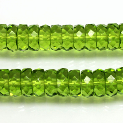 Czech Glass Fire Polished Bead - Rondelle 10x4MM OLIVINE