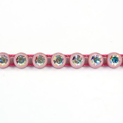 Plastic Rhinestone Banding 1 Row PP26 (SS13) CRYSTAL AB-PINK