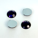 Plastic Flat Back Foiled Rose Cut Rhinestone - Round 13MM AMETHYST