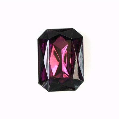 Glass Point Back Tin Table Cut (TTC) Stone - Cushioned Octagon 18x13MM AMETHYST