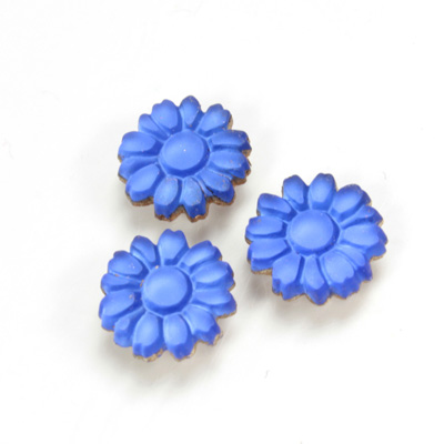 Glass Flat Back Foiled Mirror - Daisy 10MM MATTE SAPPHIRE